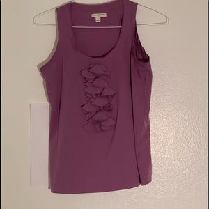 Sleeveless tank with front ruffle detail